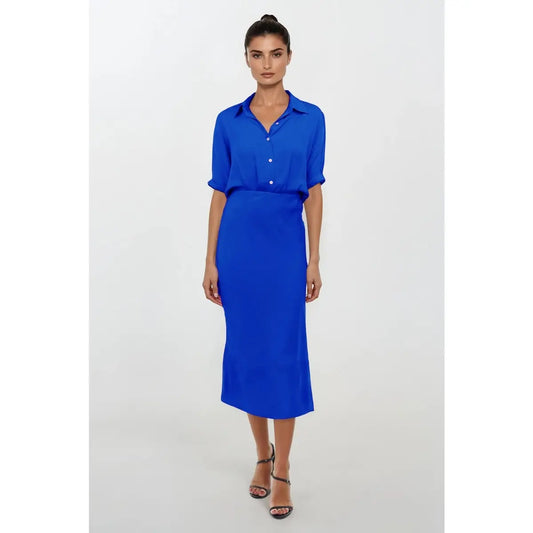 Button Up Midi Shirt Dress